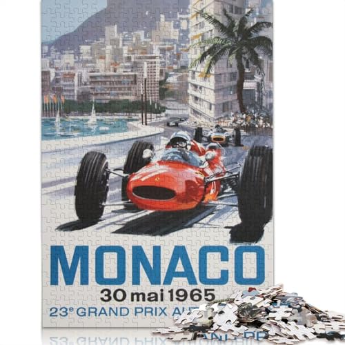 520-teiliges Puzzle zum Grand Prix von Monaco 1966, Holzpuzzle für Erwachsene und Jugendliche, Lernspielzeug, 520 Teile (52 x 38 cm) von QBIREX