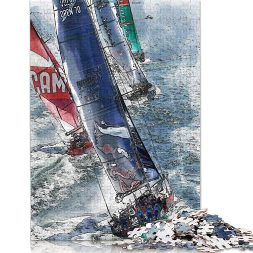 520-teiliges Segel des Pazifiks für Erwachsene, schwierige Holzpuzzles, Puzzles für Erwachsene, Lernspiel, Herausforderungsspielzeug, 520 Stück (52 x 38 cm) von QBIREX