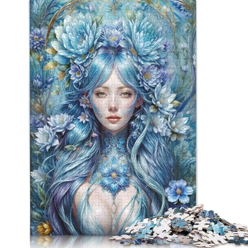 A Portrait of Girl Floral Puzzles 1000 Teile Schwer Puzzle Spielzeug Lernspiel Impossible Herausforderung Spielzeug Für Erwachsene Und Kinder Ab 14 Jahren 1000pcs (40x28cm) von QBIREX