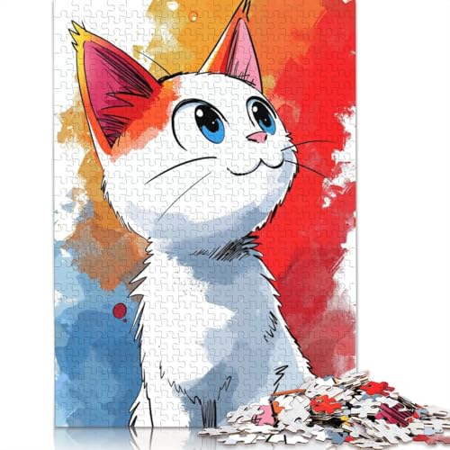 Abenteuerliches Kätzchen-Puzzle, DIY-Spiel, Premium-Karton-Puzzle für Frauen und Männer, Kindertagsgeschenke, 1000 Teile (75 x 50 cm) von QBIREX