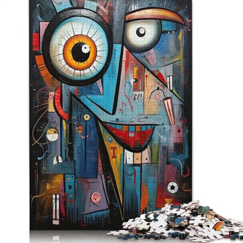 Abstraktes, farbenfrohes Kunstwerk-Puzzle, einzigartige Heimdekoration, rechteckiges Papierpuzzle für Erwachsene und Teenager, Muttertagsgeschenke, 1000 Teile (75 x 50 cm) von QBIREX