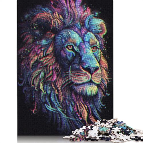 Abstraktes Löwen-Puzzle, Dekompressionsspielzeug, rechteckiges Papierpuzzle für Kinder und Erwachsene ab 12 Jahren, 1000 Teile (26 x 38 cm) von QBIREX