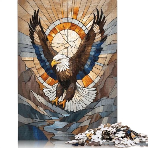 Adler-Buntglas-Puzzle, farbenfrohe, Coole Puzzles für Kinder ab 12 Jahren, 520 Teile (52 x 38 cm) von QBIREX