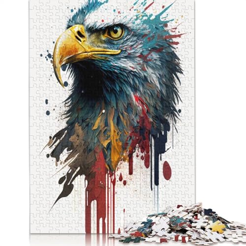 Adler I Puzzle DIY-Spiel Papier Rechteckiges Puzzle für Jungen oder Mädchen Geburtstagsgeschenk 1000 Teile (26x38cm) von QBIREX