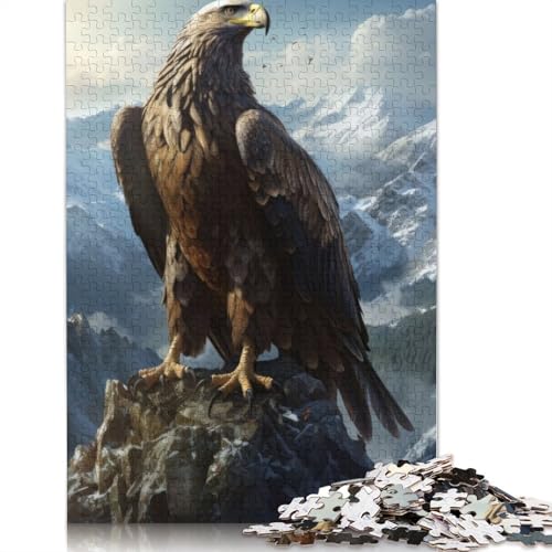 Adler auf Berggipfel-Puzzle für Erwachsene, kreative Spiele, Puzzle-Geschenk für Jungen oder Mädchen, 1500 Teile (85 x 57 cm) von QBIREX