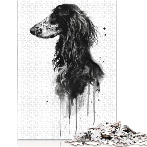 Afghan Hound Watercolor Puzzle 1000-teilige Schwer Puzzle Spielzeug Pädagogisches Spiel Impossible Herausforderungsspielzeug Für Erwachsene Und Kinder Ab 14 Jahren 520pcs (52x38cm) von QBIREX