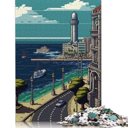 Alexandria Pixel Art Puzzle, Denksportaufgabe, 100% recycelter Karton, Puzzle für Frauen und Männer, Muttertagsgeschenke, 1000 Teile (26 x 38 cm) von QBIREX