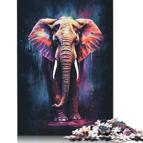 Amazing Elephant 1000-teiliges Puzzle für Erwachsene, Dekompressionsspielzeug, Denksportaufgaben für Frauen und Männer, 1000 Teile (75 x 50 cm) von QBIREX