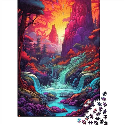 Amazon_Waterfall Puzzle, 100% recycelter Karton, 100% recycelter Karton, Puzzle für Jungen oder Mädchen, 1000 Teile (75 x 50 cm) von QBIREX