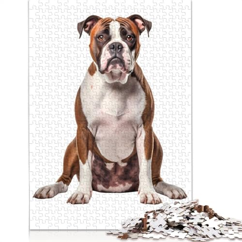 American Bulldog Puzzle 1000-teilige Schwer Puzzle Spielzeug Lernspiel Impossible Herausforderung Spielzeug Für Erwachsene Kinder 1000pcs (75x50cm) von QBIREX