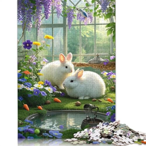 Angora Rabbit Puzzle 1000-teilige Schwer Puzzle Spielzeug Lernspiel Impossible Herausforderung Spielzeug Für Erwachsene Kinder 1000pcs (38x26cm) von QBIREX