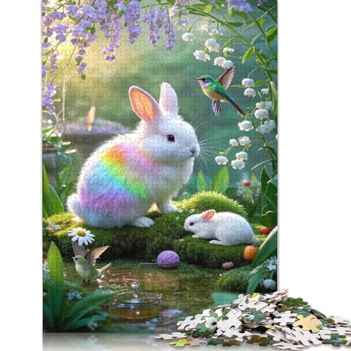 Angora Rabbit Puzzle 1000-teilige Schwer Puzzle Spielzeug Lernspiel Impossible Herausforderung Spielzeug Für Erwachsene Kinder 1000pcs (38x26cm) von QBIREX