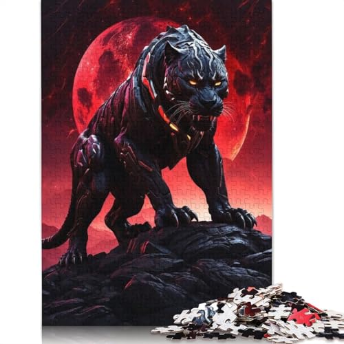 Angry Panther Puzzle 1000 Teile Schwer Puzzle Spielzeug Lernspiel Impossible Herausforderung Spielzeug Für Erwachsene Kinder 1000pcs (38x26cm) von QBIREX