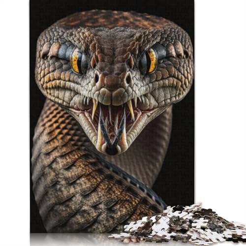 Angry Snake 1000 Puzzles für Erwachsene, entspannendes Herausforderungsspielzeug, schwierige Puzzles für Kinder ab 12 Jahren, 1000 Teile (75 x 50 cm) von QBIREX