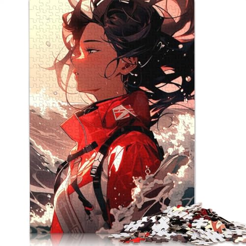 Anime-Mädchen-Puzzle, Premium-Puzzle aus 100% recycelter Pappe, 100% recycelter Karton, für Kinder und Erwachsene ab 12 Jahren, 1000 Teile (26 x 38 cm) von QBIREX