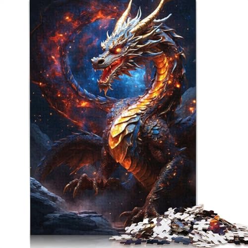Antikes Drachenpuzzle, DIY-Spiel, rechteckiges Papierpuzzle für Jungen oder Mädchen, Geburtstagsgeschenk, 1000 Teile (75 x 50 cm) von QBIREX