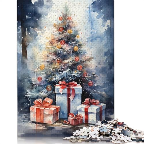 Aquarell-Ferien-Puzzle, einzigartige Heimdekoration, 100% recycelter Karton, Puzzle für Erwachsene, 1000 Teile (75 x 50 cm) von QBIREX