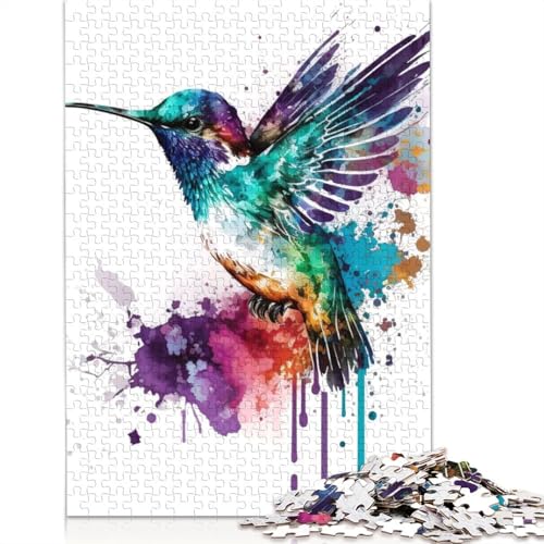 Aquarell-Vogel-Puzzle für Erwachsene, kreative Spiele, Puzzle, Geschenk für Jungen oder Mädchen, 520 Teile (52 x 38 cm) von QBIREX