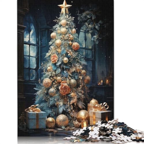 Aquarell-Weihnachtspuzzle, herausfordernd und knifflig, Premium-Karton-Puzzle für Erwachsene und Teenager, 1000 Teile (75 x 50 cm) von QBIREX