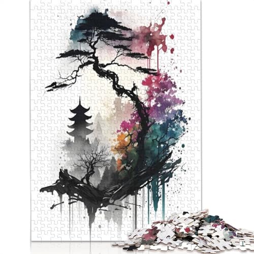 Aquarelle Japanisch 8 Puzzles für Erwachsene, 520 Teile, anspruchsvolle Familienspiele, Denkspiele für Kinder ab 12 Jahren, 520 Teile (52 x 38 cm) von QBIREX