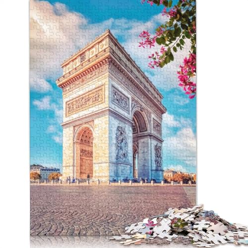 Arc de Triomphe-Poster, 1000-teiliges Puzzle, Spaß für die ganze Familie, Puzzle für Erwachsene und herausforderndes Spiel, Spiele zum Stressabbau und einzigartige Geschenke (38 x 26 cm) von QBIREX