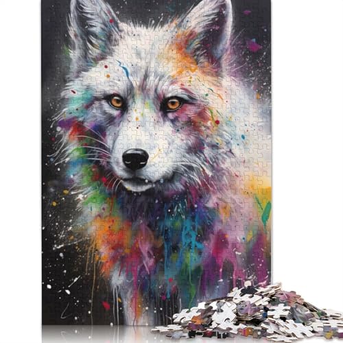 Arctic Fox Painting Puzzles 520 Teile Schwer Puzzle Spielzeug Lernspiel Impossible Herausforderungsspielzeug Für Erwachsene Und Kinder Ab 12 Jahren 520pcs (52x38cm) von QBIREX