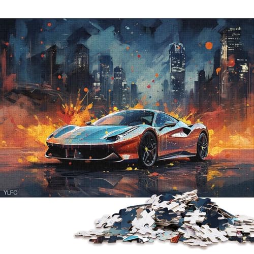 Art Sports Car Puzzle, 100 Prozent Recyclingkarton, 100 Prozent Recyclingkarton, Puzzle für Jungen oder Mädchen, 38 x 26 cm, 1000 Teile Art Sports Car Puzzle, 100 Prozent Recyclingkarton, 100 Prozent Recyclingkarton, Puzzle für Jungen oder Mädchen, 38 x 26 cm, 1000 Teile von QBIREX