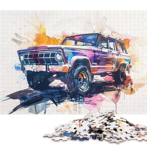 Art Sports Car Puzzle, 100 Prozent Recyclingkarton, 100 Prozent Recyclingkarton, Puzzle für Jungen oder Mädchen, 38 x 26 cm, 1000 Teile von QBIREX