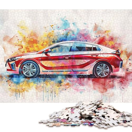 Art Sports Car Puzzle, 100 Prozent Recyclingkarton, 100 Prozent Recyclingkarton, Puzzle für Jungen oder Mädchen, 38 x 26 cm, 1000 Teile von QBIREX