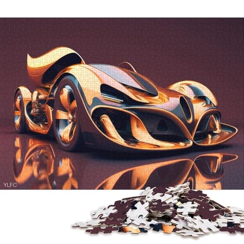 Art Sports Car Puzzle, 100 Prozent Recyclingkarton, 100 Prozent Recyclingkarton, Puzzle für Jungen oder Mädchen, 38 x 26 cm, 1000 Teile von QBIREX