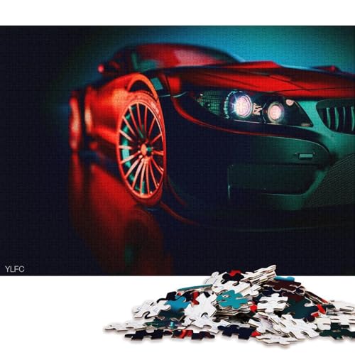 Art Sports Car Puzzle, 100 Prozent Recyclingkarton, 100 Prozent Recyclingkarton, Puzzle für Jungen oder Mädchen, 70 x 50 cm, 1000 Teile von QBIREX