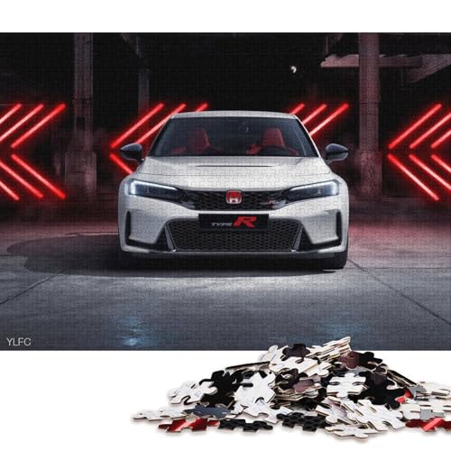 Art Sports Car Puzzle, 100 Prozent Recyclingkarton, 100 Prozent Recyclingkarton, Puzzle für Jungen oder Mädchen, 70 x 50 cm, 1000 Teile von QBIREX