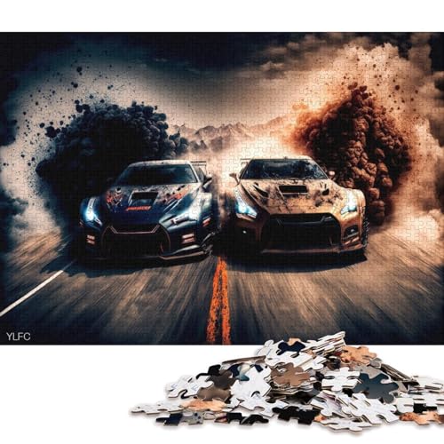 Art Sports Car Puzzle, 100 Prozent Recyclingkarton, 100 Prozent Recyclingkarton, Puzzle für Jungen oder Mädchen, 70 x 50 cm, 1000 Teile von QBIREX