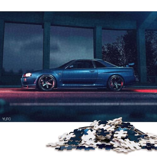Art Sports Car Puzzle, 100 Prozent Recyclingkarton, 100 Prozent Recyclingkarton, Puzzle für Jungen oder Mädchen, 70 x 50 cm, 1000 Teile von QBIREX