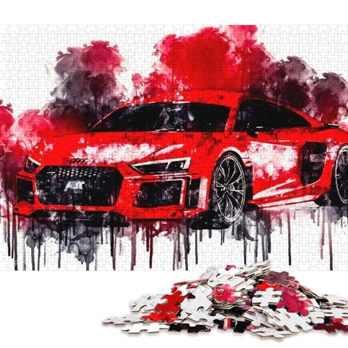 Art Sports Car Puzzle, 100 Prozent Recyclingkarton, 100 Prozent Recyclingkarton, Puzzle für Jungen oder Mädchen, 70 x 50 cm, 1000 Teile Art Sports Car Puzzle, 100 Prozent Recyclingkarton, 100 Prozent Recyclingkarton, Puzzle für Jungen oder Mädchen, 70 x 50 cm, 1000 Teile von QBIREX