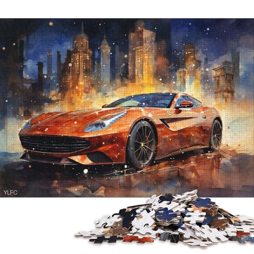 Art Sports Car Puzzle, 100% recycelter Karton, Premium-Karton, Puzzle für Erwachsene und Kinder, 70 x 50 cm, 1000 Teile Art Sports Car Puzzle, 100% recycelter Karton, Premium-Karton, Puzzle für Erwachsene und Kinder, 70 x 50 cm, 1000 Teile von QBIREX