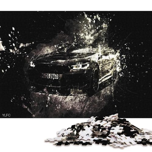 Art Sports Car Puzzle, 100% recyceltes Kartonpapier, rechteckiges Puzzle für Erwachsene und Kinder, 70 x 50 cm, 1000 Teile von QBIREX
