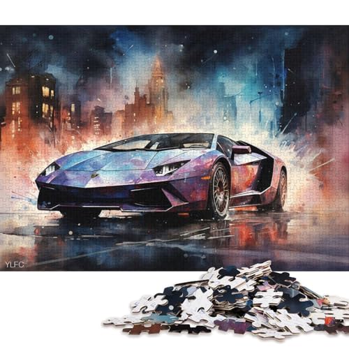 Art Sports Car Puzzle, 100% recyceltes Kartonpapier, rechteckiges Puzzle für Erwachsene und Kinder, 70 x 50 cm, 1000 Teile Art Sports Car Puzzle, 100% recyceltes Kartonpapier, rechteckiges Puzzle für Erwachsene und Kinder, 70 x 50 cm, 1000 Teile von QBIREX