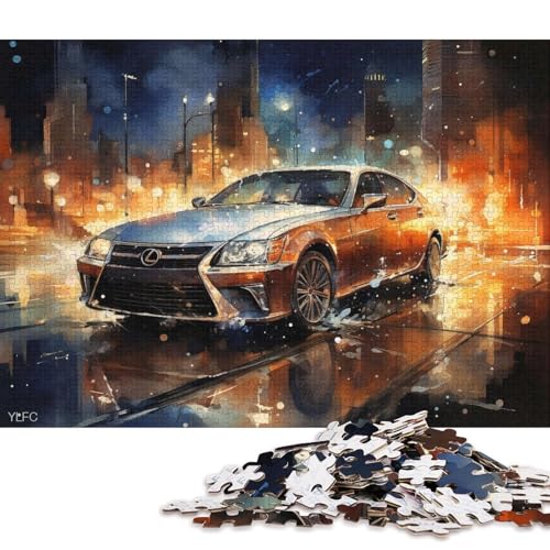Art Sports Car Puzzle, 100% recyceltes Kartonpapier, rechteckiges Puzzle für Erwachsene und Kinder, 70 x 50 cm, 1000 Teile von QBIREX
