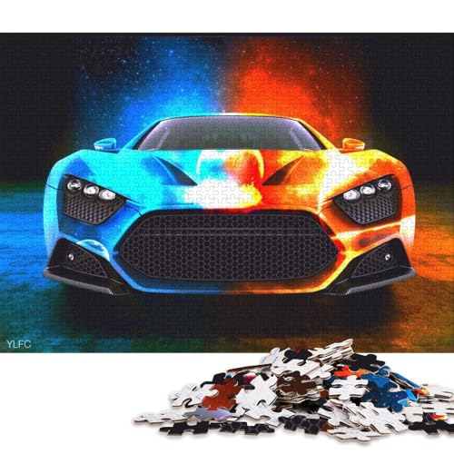 Art Sports Car Puzzle, 100% recyceltes Kartonpapier, rechteckiges Puzzle für Erwachsene und Kinder, 70 x 50 cm, 1000 Teile von QBIREX