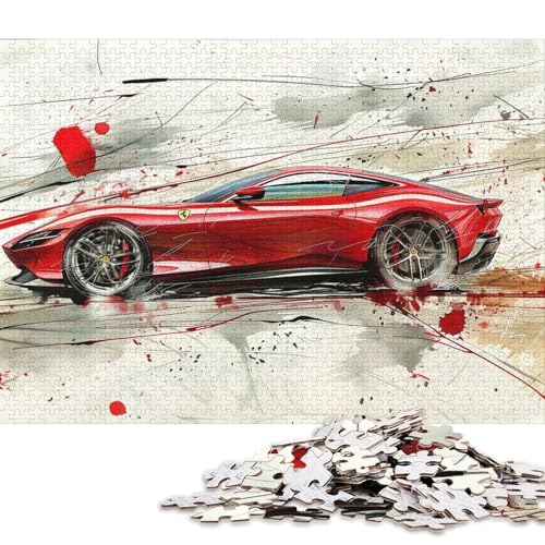 Art Sports Car Puzzle, 100% recyceltes Kartonpapier, rechteckiges Puzzle für Erwachsene und Kinder, 70 x 50 cm, 1000 Teile Art Sports Car Puzzle, 100% recyceltes Kartonpapier, rechteckiges Puzzle für Erwachsene und Kinder, 70 x 50 cm, 1000 Teile von QBIREX