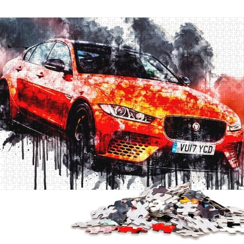 Art Sports Car Puzzle, 100% recyceltes Kartonpapier, rechteckiges Puzzle für Erwachsene und Kinder, 70 x 50 cm, 1000 Teile von QBIREX