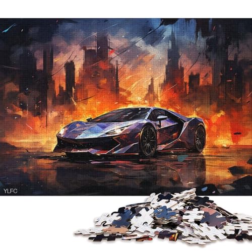 Art Sports Car Puzzle, Denksportaufgabe, Premium-Puzzle aus Karton für Kinder und Erwachsene ab 12 Jahren, 70 x 50 cm, 1000 Teile Art Sports Car Puzzle, Denksportaufgabe, Premium-Puzzle aus Karton für Kinder und Erwachsene ab 12 Jahren, 70 x 50 cm, 1000 Teile von QBIREX