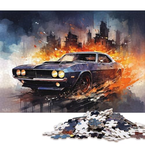 Art Sports Car Puzzle, Premium-Puzzle aus 100% recyceltem Brett, für Kinder und Erwachsene ab 12 Jahren, 70 x 50 cm, 1000 Teile Art Sports Car Puzzle, Premium-Puzzle aus 100% recyceltem Brett, für Kinder und Erwachsene ab 12 Jahren, 70 x 50 cm, 1000 Teile von QBIREX