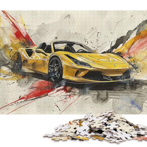 Art Sports Car Puzzle, kreative Spiele, 100 Prozent recycelter Karton, Puzzle für Erwachsene, 38 x 26 cm, 1000 Teile von QBIREX