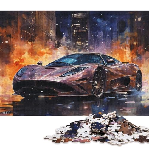 Art Sports Car Puzzle, kreative Spiele, 100 Prozent recycelter Karton, Puzzle für Erwachsene, 38 x 26 cm, 1000 Teile Art Sports Car Puzzle, kreative Spiele, 100 Prozent recycelter Karton, Puzzle für Erwachsene, 38 x 26 cm, 1000 Teile von QBIREX
