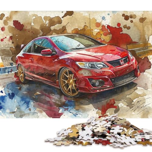 Art Sports Car Puzzle, kreative Spiele, 100 Prozent recycelter Karton, Puzzle für Erwachsene, 38 x 26 cm, 1000 Teile von QBIREX