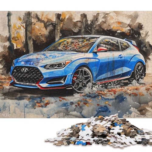 Art Sports Car Puzzle, kreative Spiele, 100 Prozent recycelter Karton, Puzzle für Erwachsene, 38 x 26 cm, 1000 Teile von QBIREX