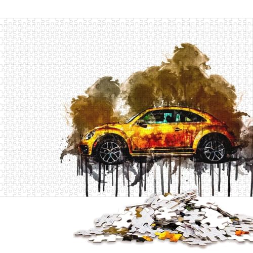 Art Sports Car Puzzle, schwierige Herausforderung, 100 Prozent recycelter Karton, Puzzle für Kinder und Erwachsene ab 12 Jahren, 38 x 26 cm, 1000 Teile Art Sports Car Puzzle, schwierige Herausforderung, 100 Prozent recycelter Karton, Puzzle für Kinder und Erwachsene ab 12 Jahren, 38 x 26 cm, 1000 Teile von QBIREX