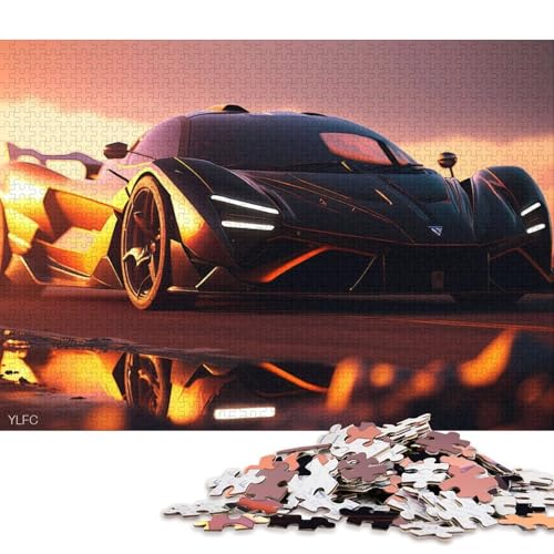 Art Sports Car Puzzle, schwierige Herausforderung, 100 Prozent recycelter Karton, Puzzle für Kinder und Erwachsene ab 12 Jahren, 38 x 26 cm, 1000 Teile Art Sports Car Puzzle, schwierige Herausforderung, 100 Prozent recycelter Karton, Puzzle für Kinder und Erwachsene ab 12 Jahren, 38 x 26 cm, 1000 Teile von QBIREX